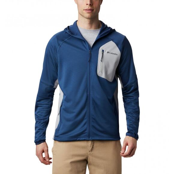 Columbia Fleece Single Canyo Hooded Fleece Full Zip Carbon / Columbia Grey Small - Picture 1 of 11